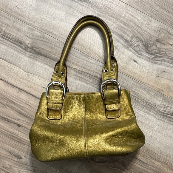 Tignanello Leather Gold Hand Bag - Picture 1 of 6